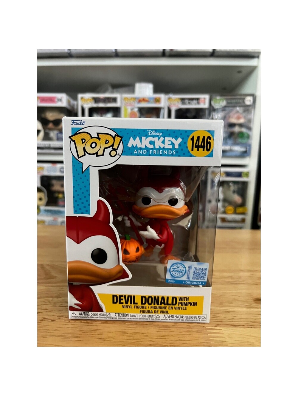 NEW IN HAND EXCLUSIVE Devil Donald Duck w/ Pumpkin Funko Pop #1446 Disney Mickey
